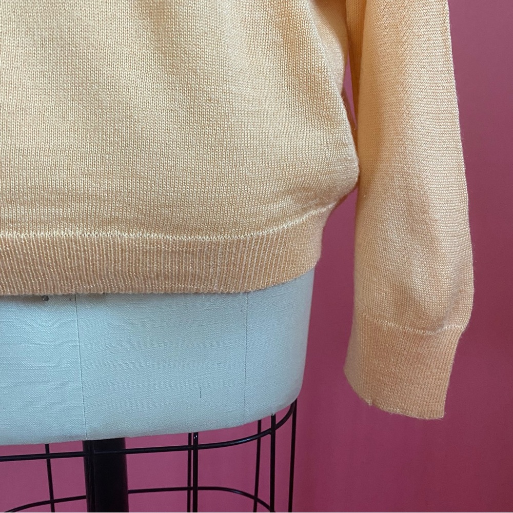 🌈4/$20🌈 Vintage 70s/80s Preppy Pastel Tangerine Orange Sweater Knit Polo M - Picture 11 of 14